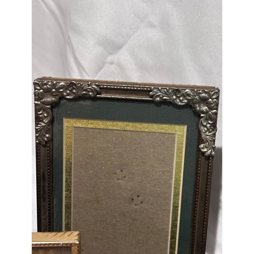 Vintage Photo Frame Lot Gold Tone & Pewter Ornate Variety Frame Set 6 Pieces